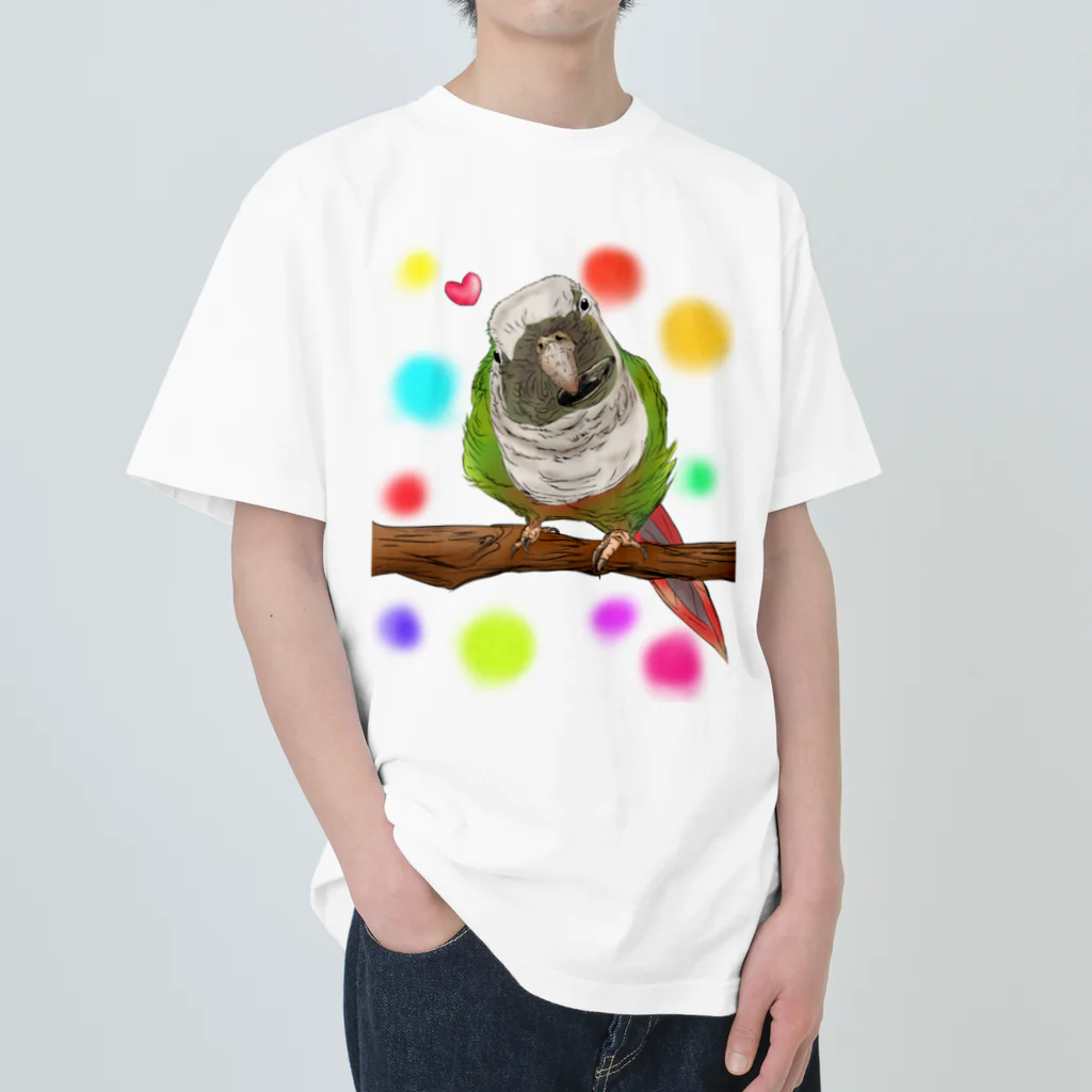 Lily bird（リリーバード）のホオミドリアカオウロコインコ フルカラー② Heavyweight T-Shirt