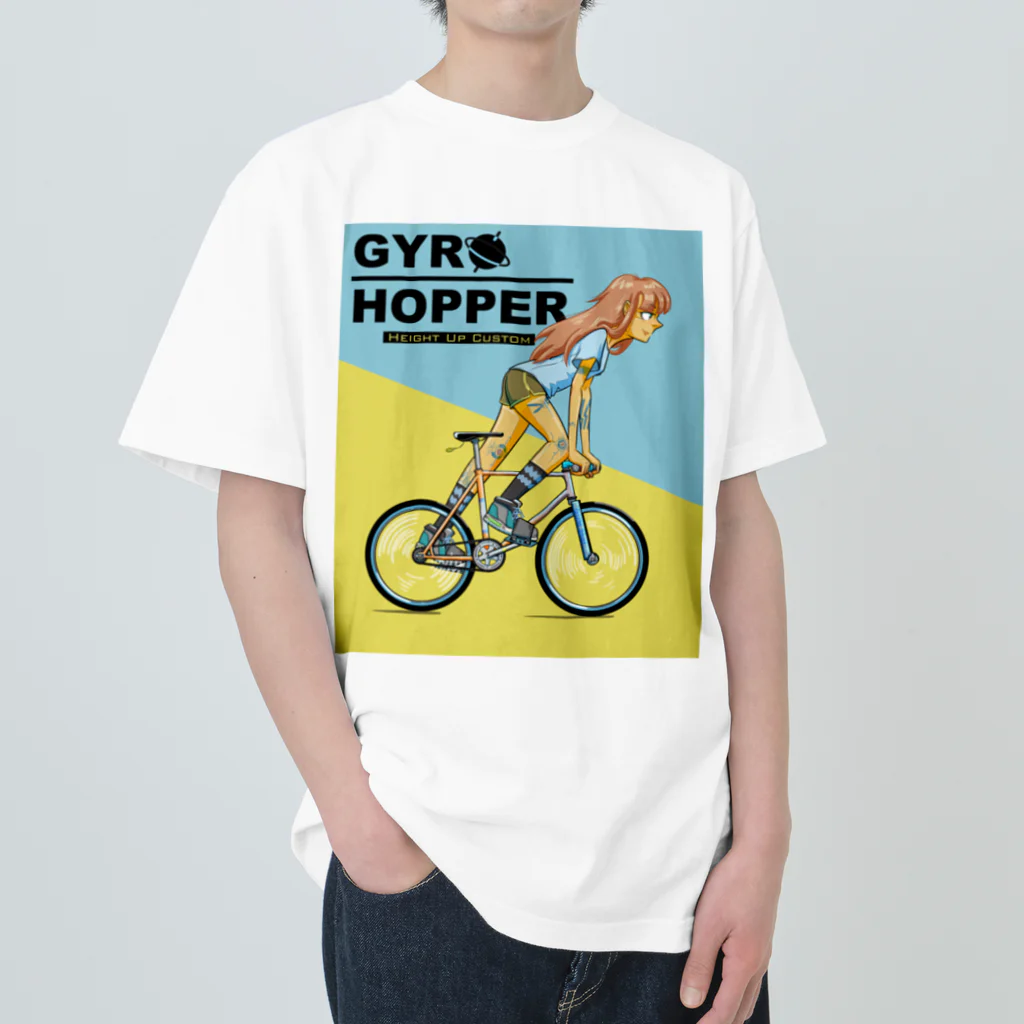 nidan-illustrationのGYRO HOPPER (inked fixie girl) ヘビーウェイトTシャツ