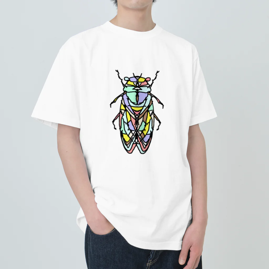 Full of vitality　(フル　オブ　バイタリティ)のcicada(せみ)カラーバージョン(大)Full of vitality　(フル　オブ　バイタリティ) Heavyweight T-Shirt