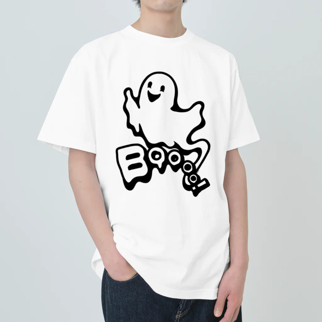 Cɐkeccooのおばけちゃんばぁ!(Boo!ゴースト) ヘビーウェイトTシャツ