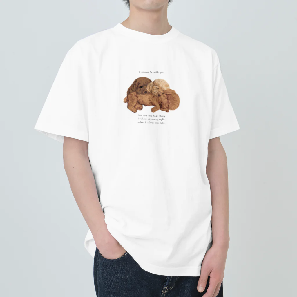 chourire toujoursの🐩puppy toypoodle ヘビーウェイトTシャツ