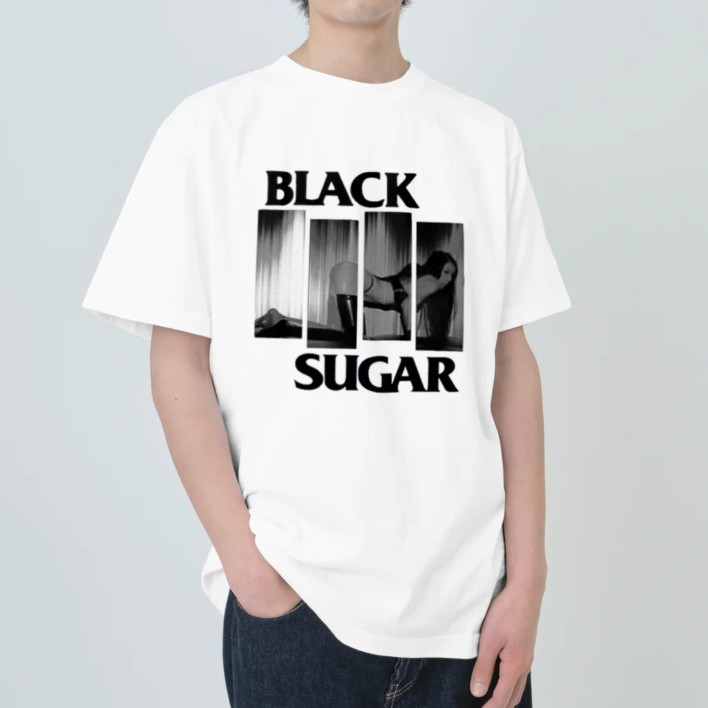 毛玉のさとうのBlackSuger(黒文字) ヘビーウェイトTシャツ