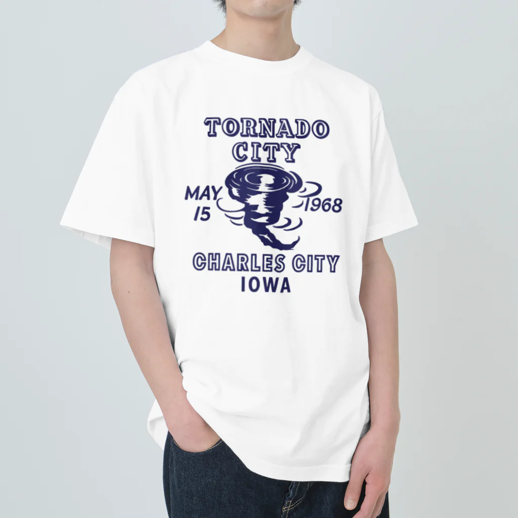 Bunny Robber GRPCのTORNADO CITY 1968_NVY ヘビーウェイトTシャツ