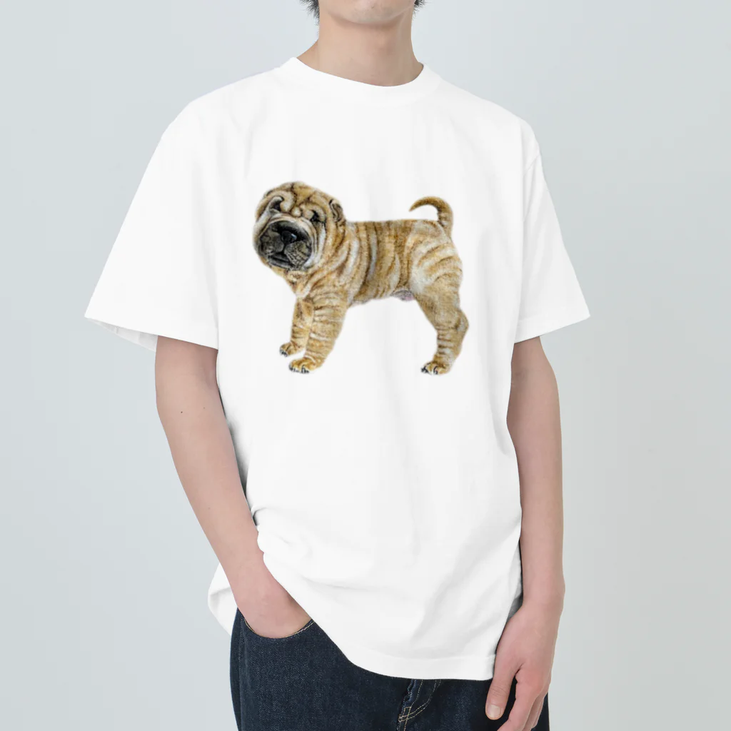 Animal Familyのチャイニーズシャーペイ　(犬） Heavyweight T-Shirt