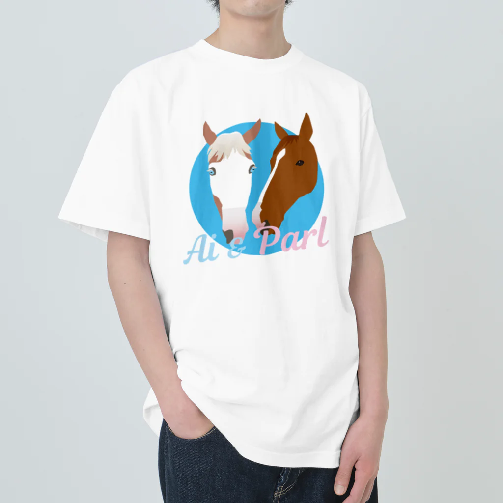 アイパール事務局の馬アイ、パールキャラクターグッズ ヘビーウェイトTシャツ