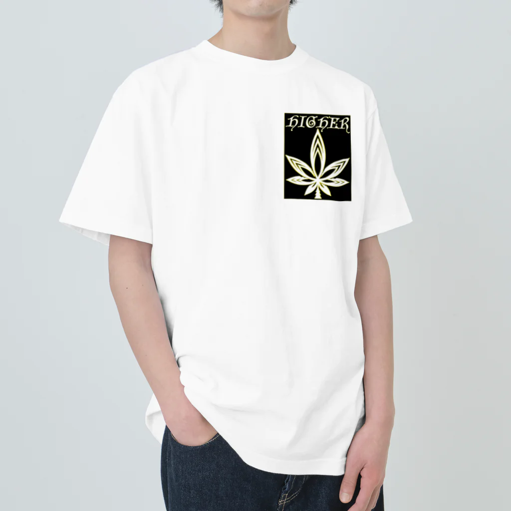 HIGHERのHIGHER original　ワッペン風ロゴ ヘビーウェイトTシャツ