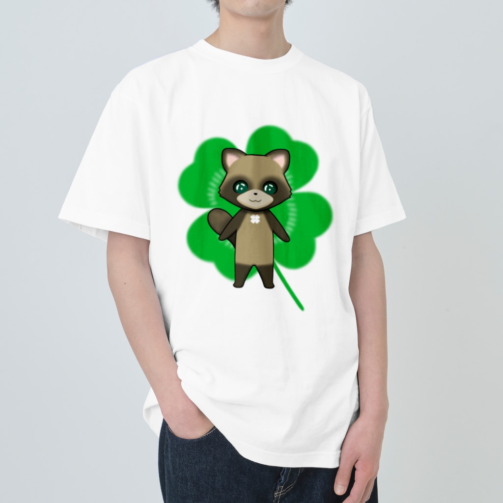 猫の隠れ家の四つ葉印の化け狸ちゃん Heavyweight T-Shirt