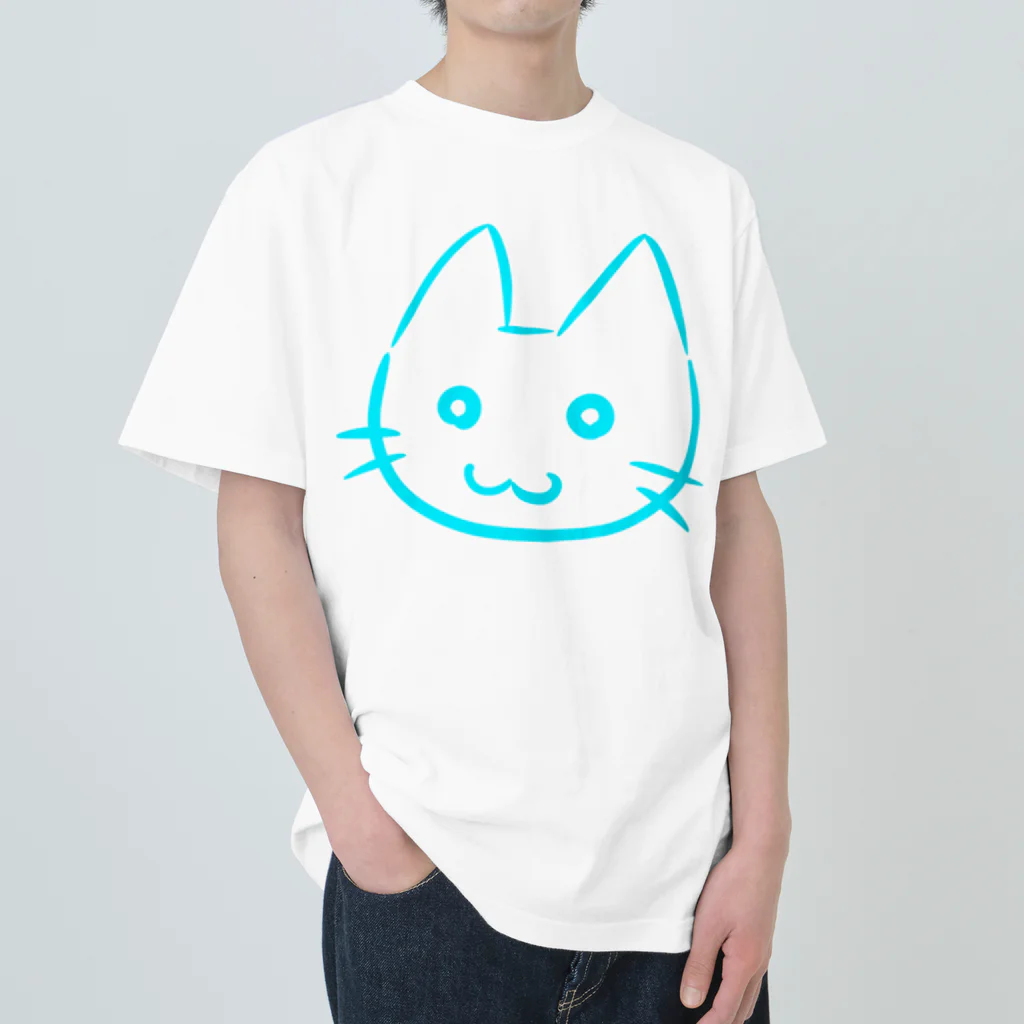 武者小路夕桐の水色猫 Heavyweight T-Shirt