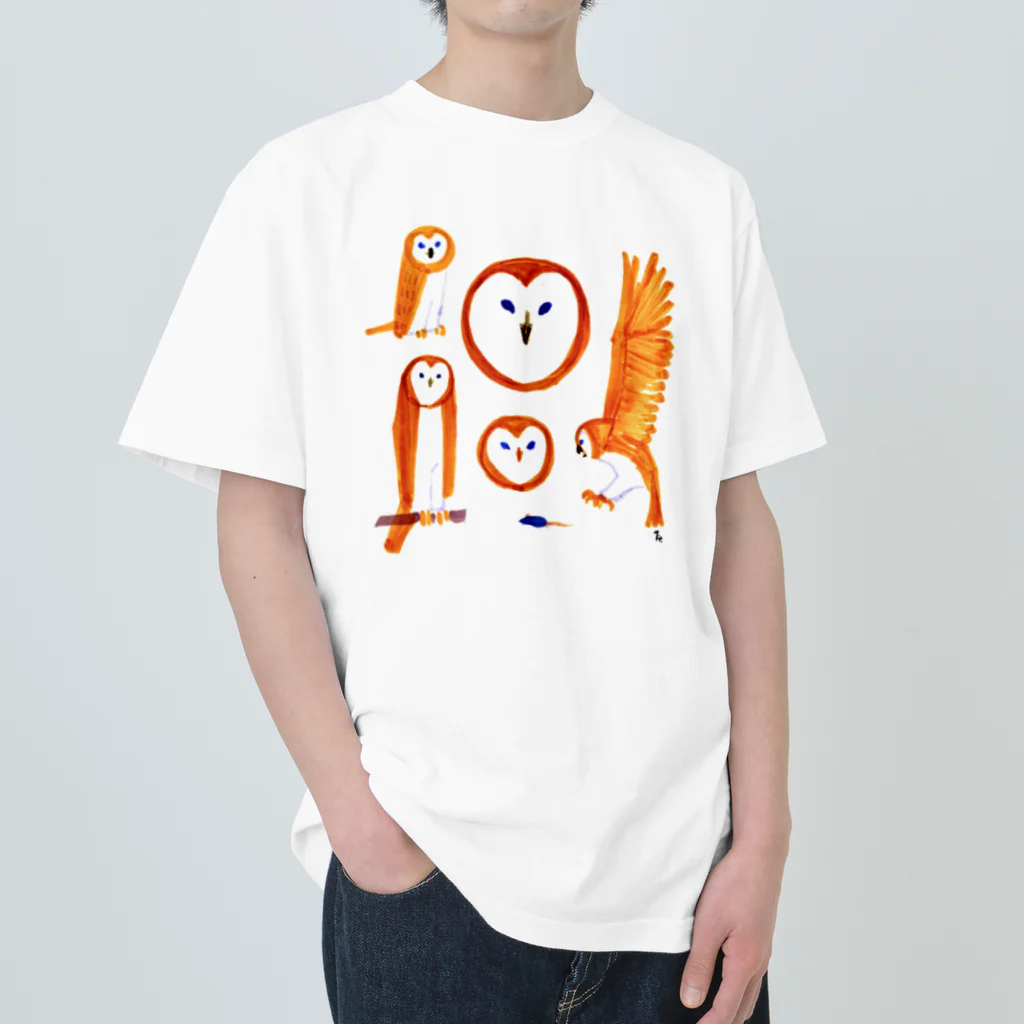 segasworksのぱっと見、パン（メンフクロウ尽くし） Heavyweight T-Shirt