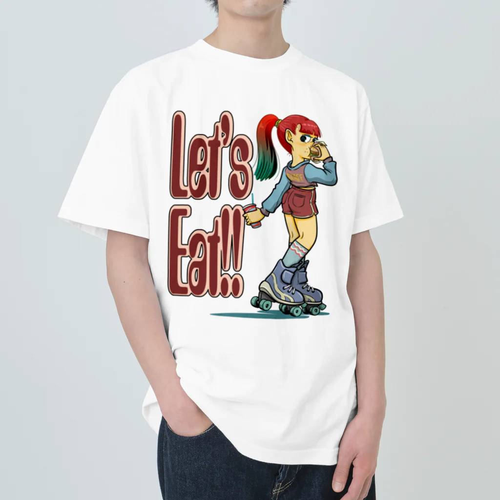 nidan-illustrationの“let's eat!!" ヘビーウェイトTシャツ