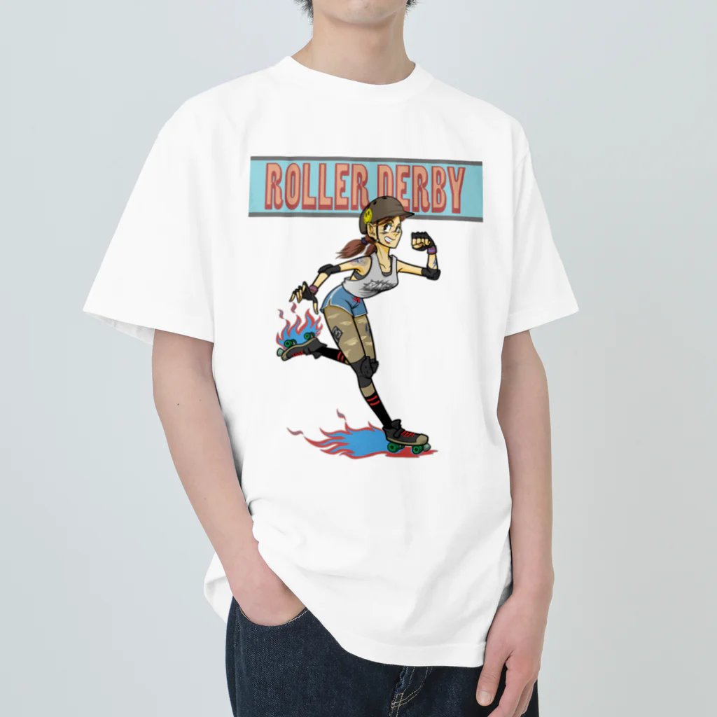 nidan-illustrationの"ROLLER DERBY" ヘビーウェイトTシャツ