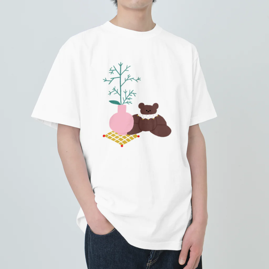 かわべしおん | イラストレーターのカスミソウとぬいぐるみ Heavyweight T-Shirt