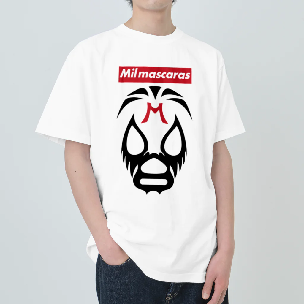 DRIPPEDのMIL MASCARAS-ミル・マスカラス-赤ボックスロゴ Heavyweight T-Shirt