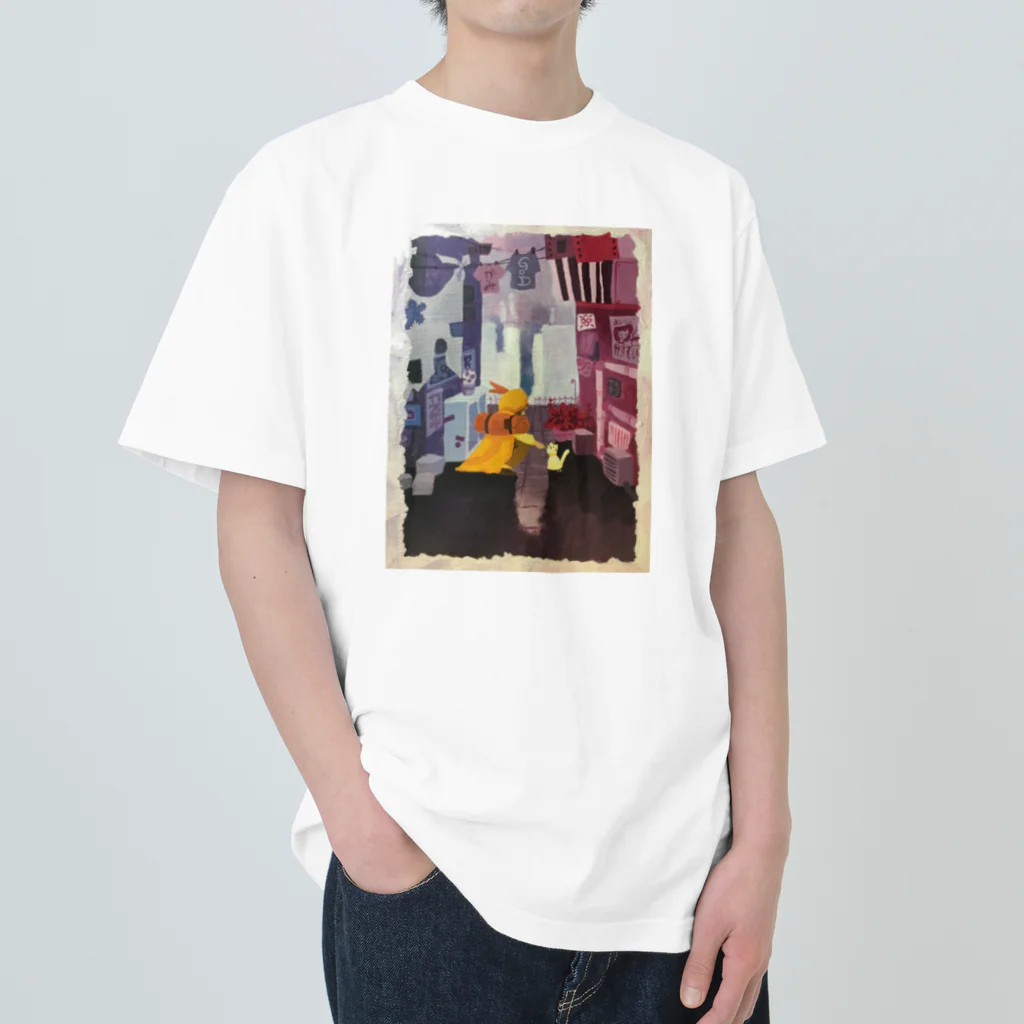 もなかの雑貨店の旅人とねこ Heavyweight T-Shirt