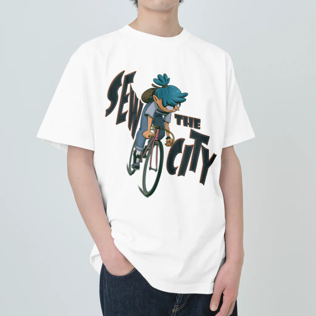 nidan-illustrationの"SEW the CITY" ヘビーウェイトTシャツ