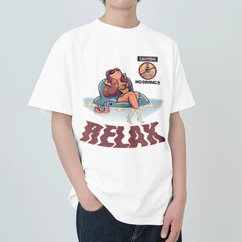 nidan-illustrationの"RELAX" ヘビーウェイトTシャツ