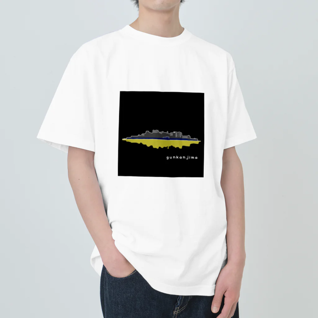 harueのきまぐれショップ。の軍艦島「夜」とおでかけ。 ヘビーウェイトTシャツ