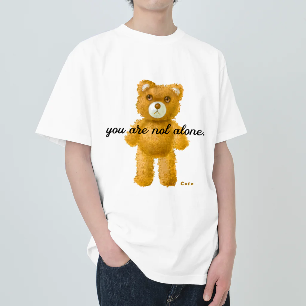 cocoartの雑貨屋さんの【you are not alone.】（茶くま） Heavyweight T-Shirt