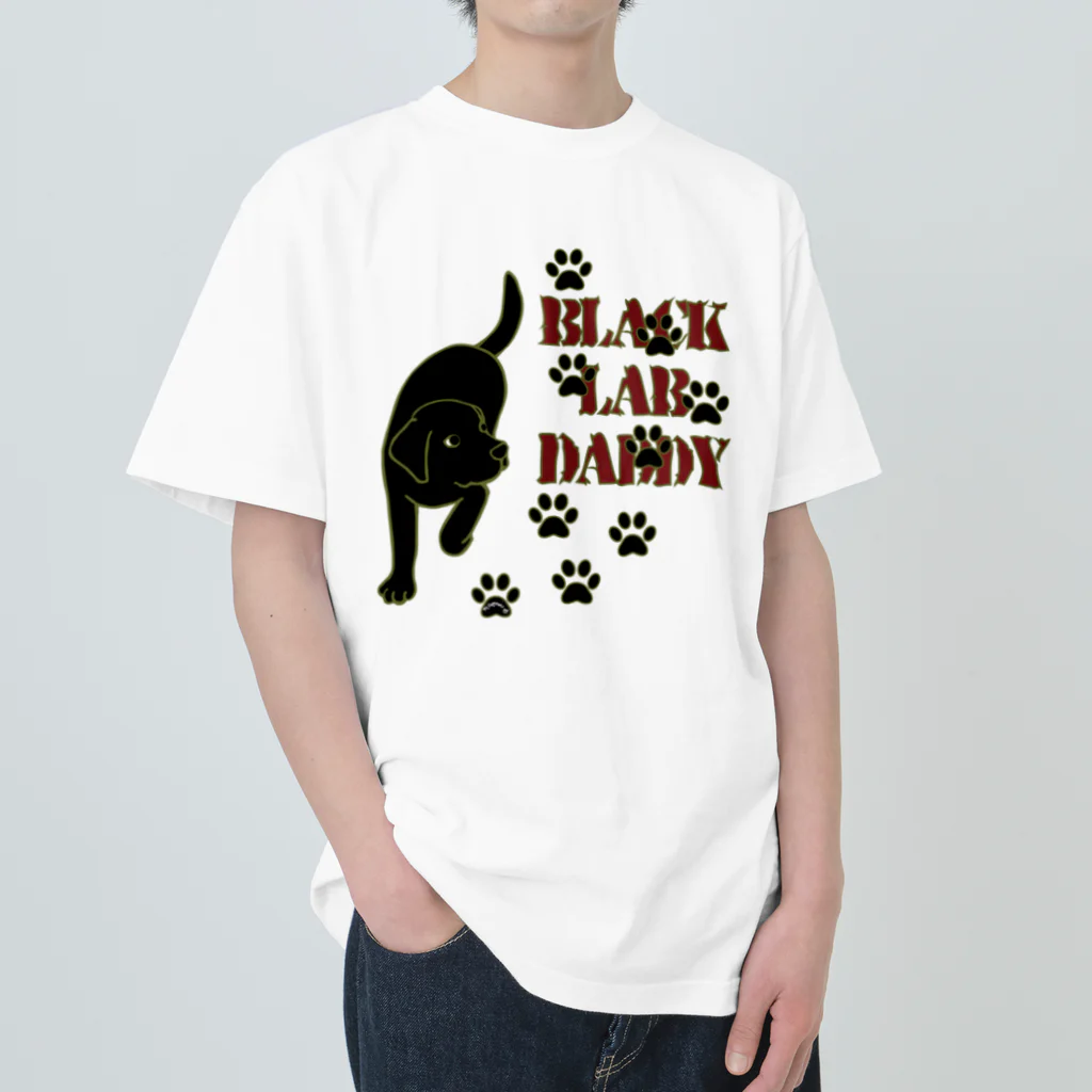 ハッピー・ラブラドールズのBlack Lab Daddy　ブラックラブラドール Heavyweight T-Shirt