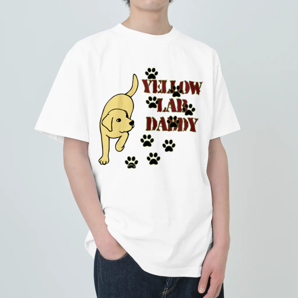 ハッピー・ラブラドールズのYellow Lab Daddy　イエローラブラドール ヘビーウェイトTシャツ