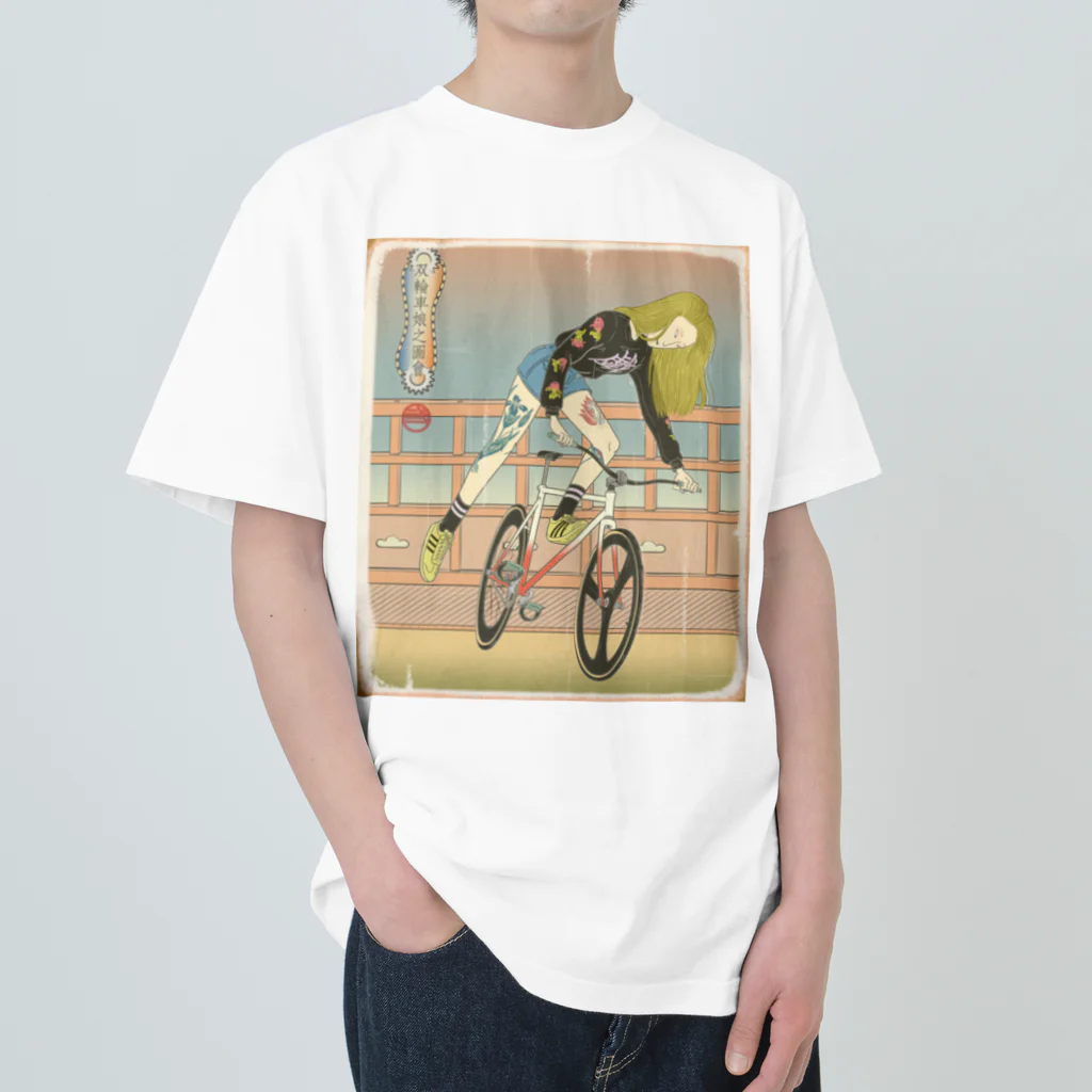 nidan-illustrationの"双輪車娘之圖會" 3-#1 ヘビーウェイトTシャツ