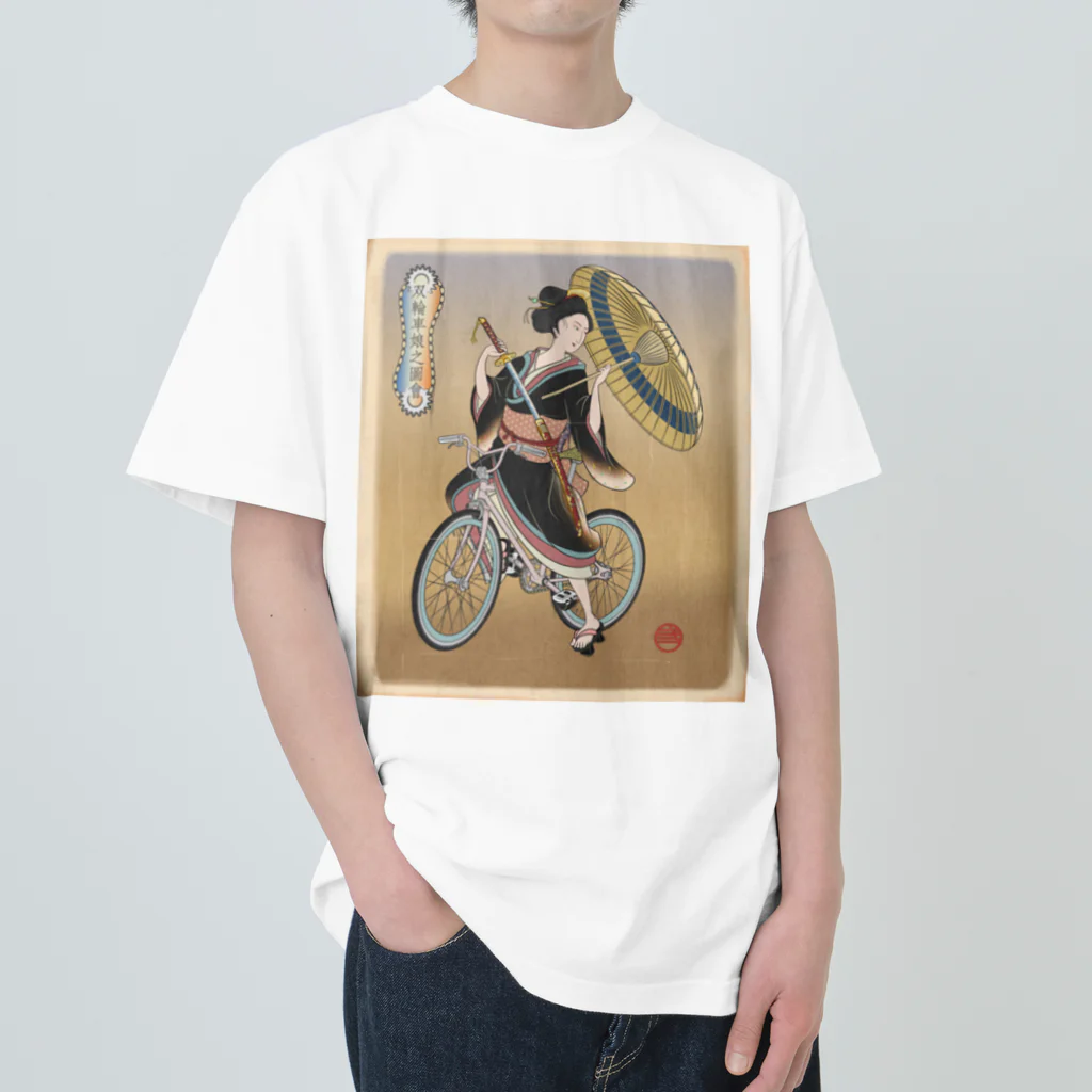 nidan-illustrationの"双輪車娘之圖會" 5-#1 ヘビーウェイトTシャツ