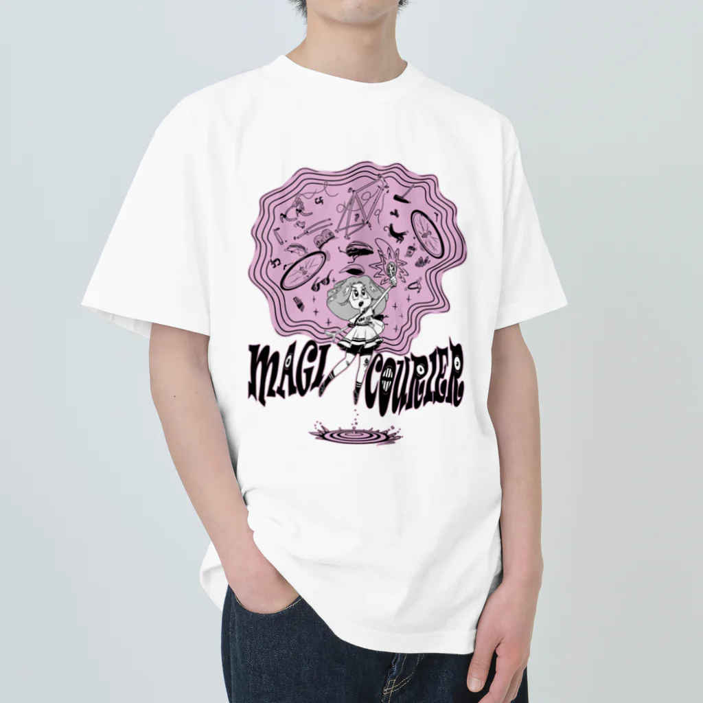 nidan-illustrationの“MAGI COURIER” pink #1 ヘビーウェイトTシャツ