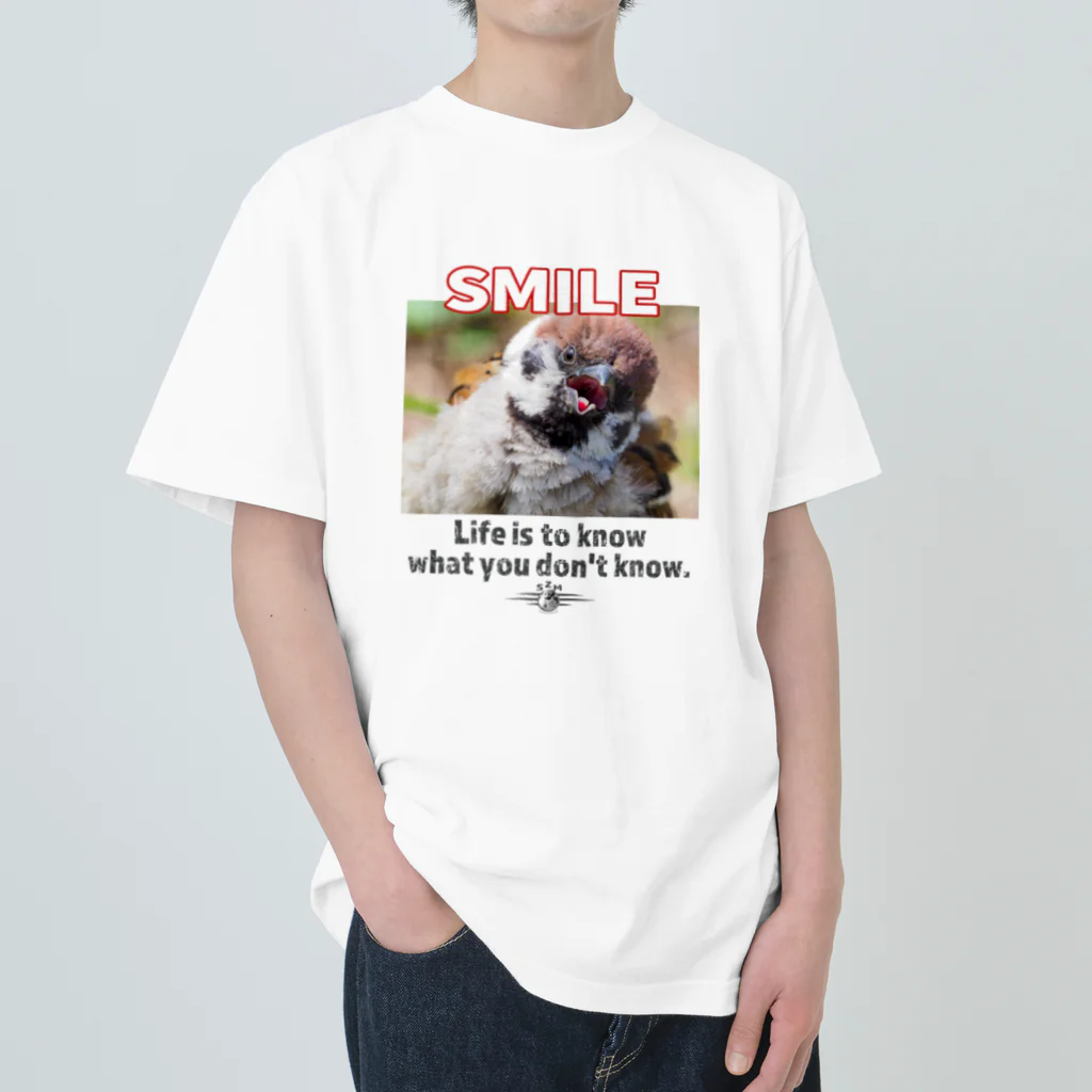 “すずめのおみせ” SUZURI店のSMILE！ Heavyweight T-Shirt