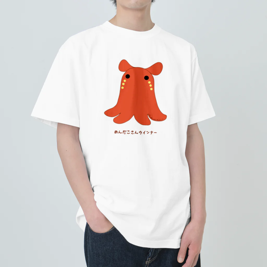 Draw freelyのめんだこさんウインナー ヘビーウェイトTシャツ