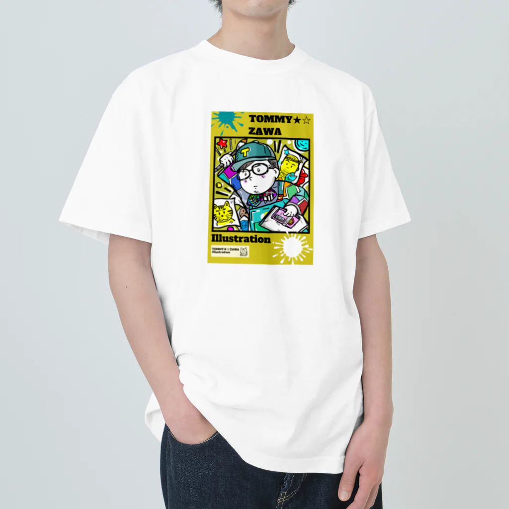 TOMMY★☆ZAWA　ILLUSTRATIONのロゴ。2021年。 ヘビーウェイトTシャツ