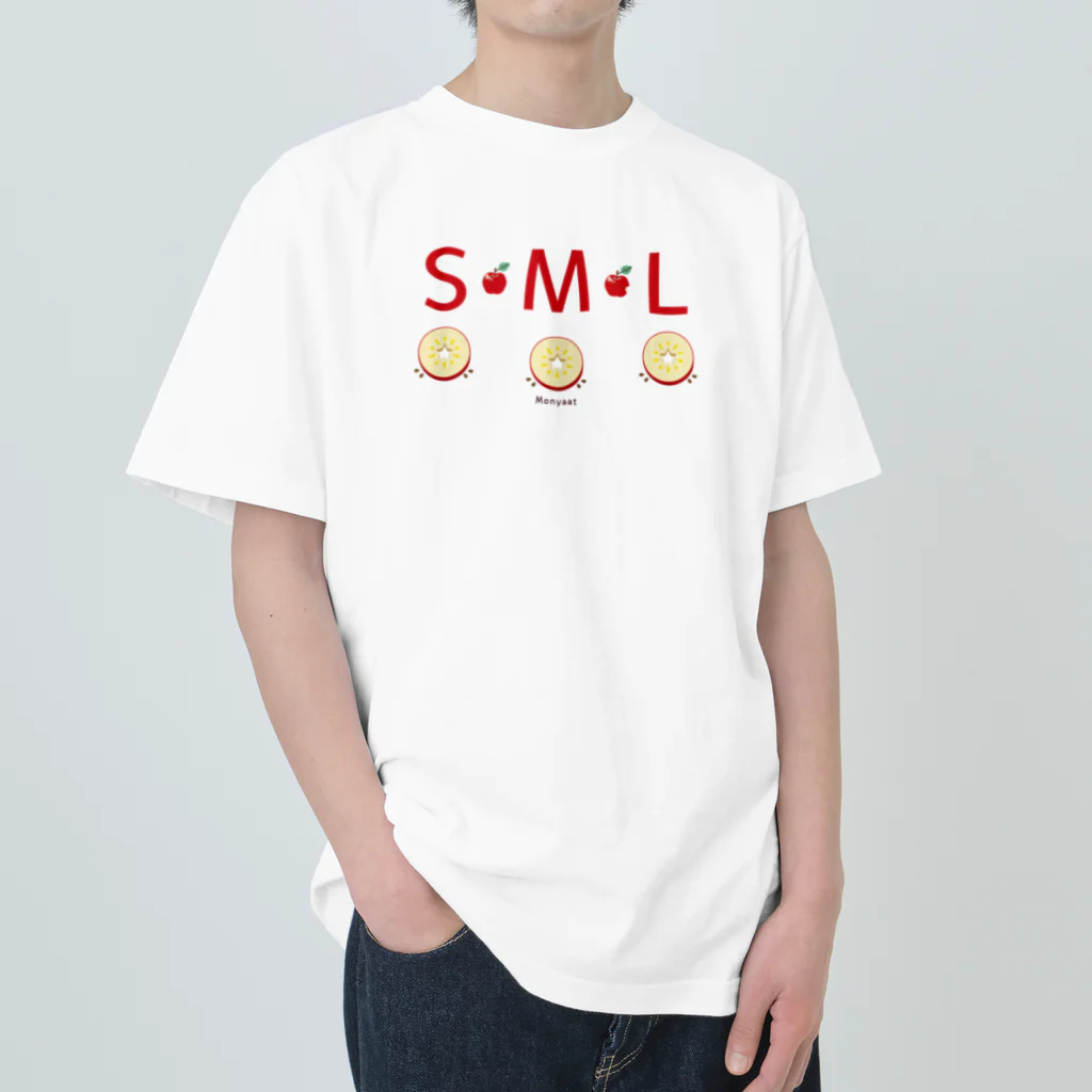 イラスト MONYAAT のML002 SMLTシャツのりんごすたぁ*輪切りのリンゴ ヘビーウェイトTシャツ