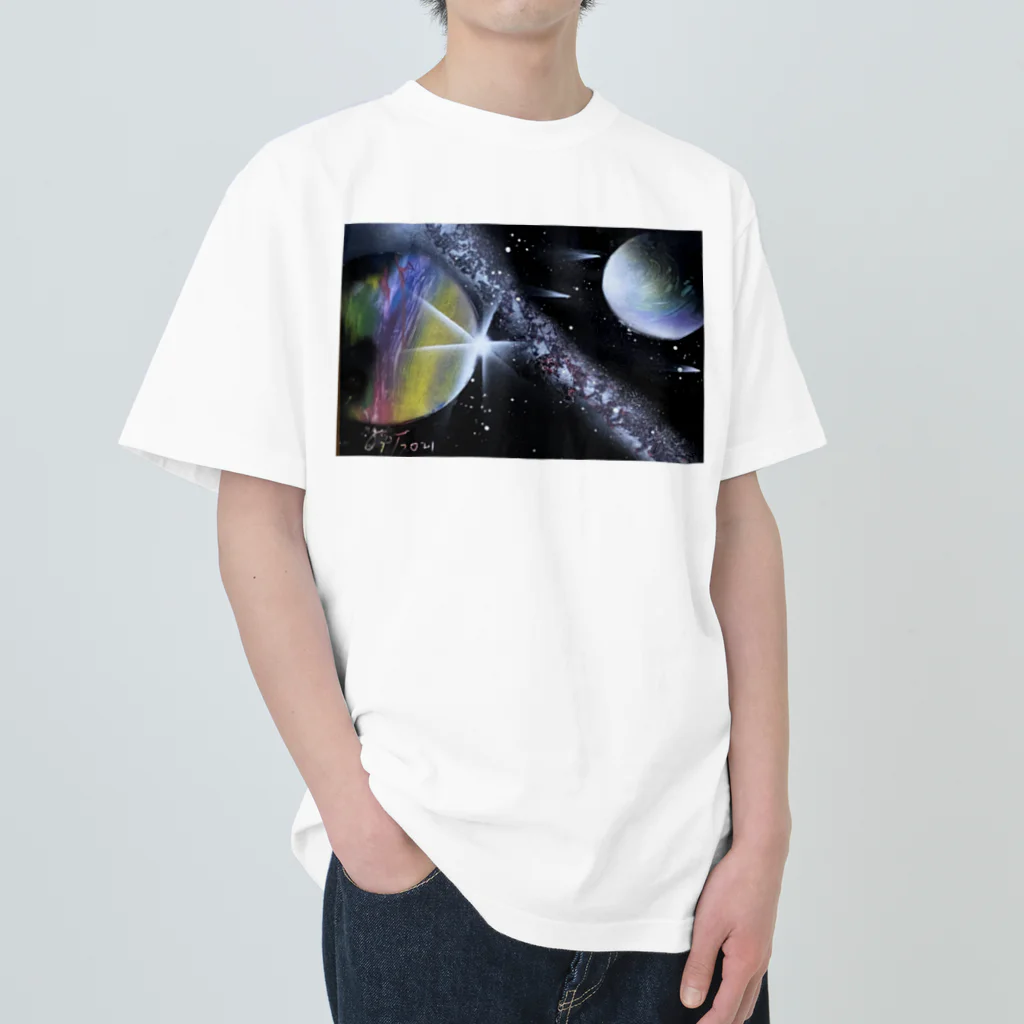 Yessy&Tomo Tienda de artistasの七夕の銀河 Heavyweight T-Shirt