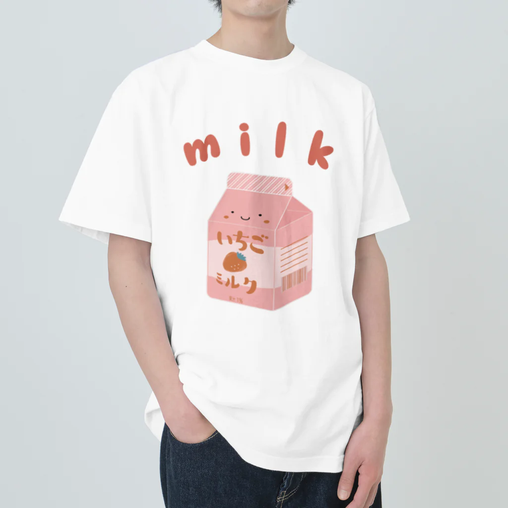 ひるね本箱　Hirune Honbako のいちごミルク Heavyweight T-Shirt