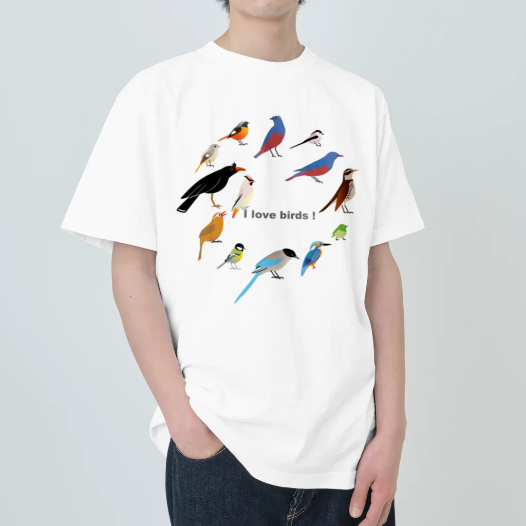 エダマメトイチ雑貨店のI love birds A 特大 ヘビーウェイトTシャツ