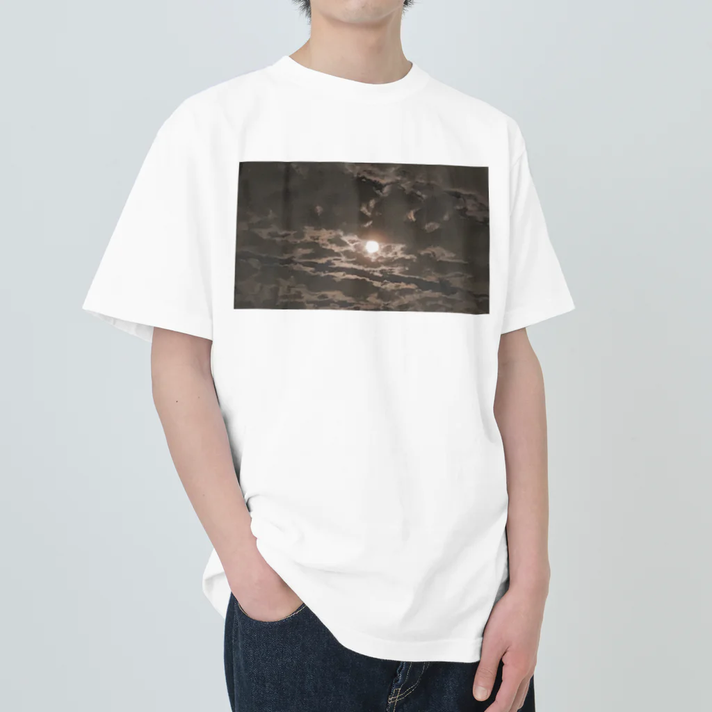 ame-kan-muriのいつも心に満月を Heavyweight T-Shirt