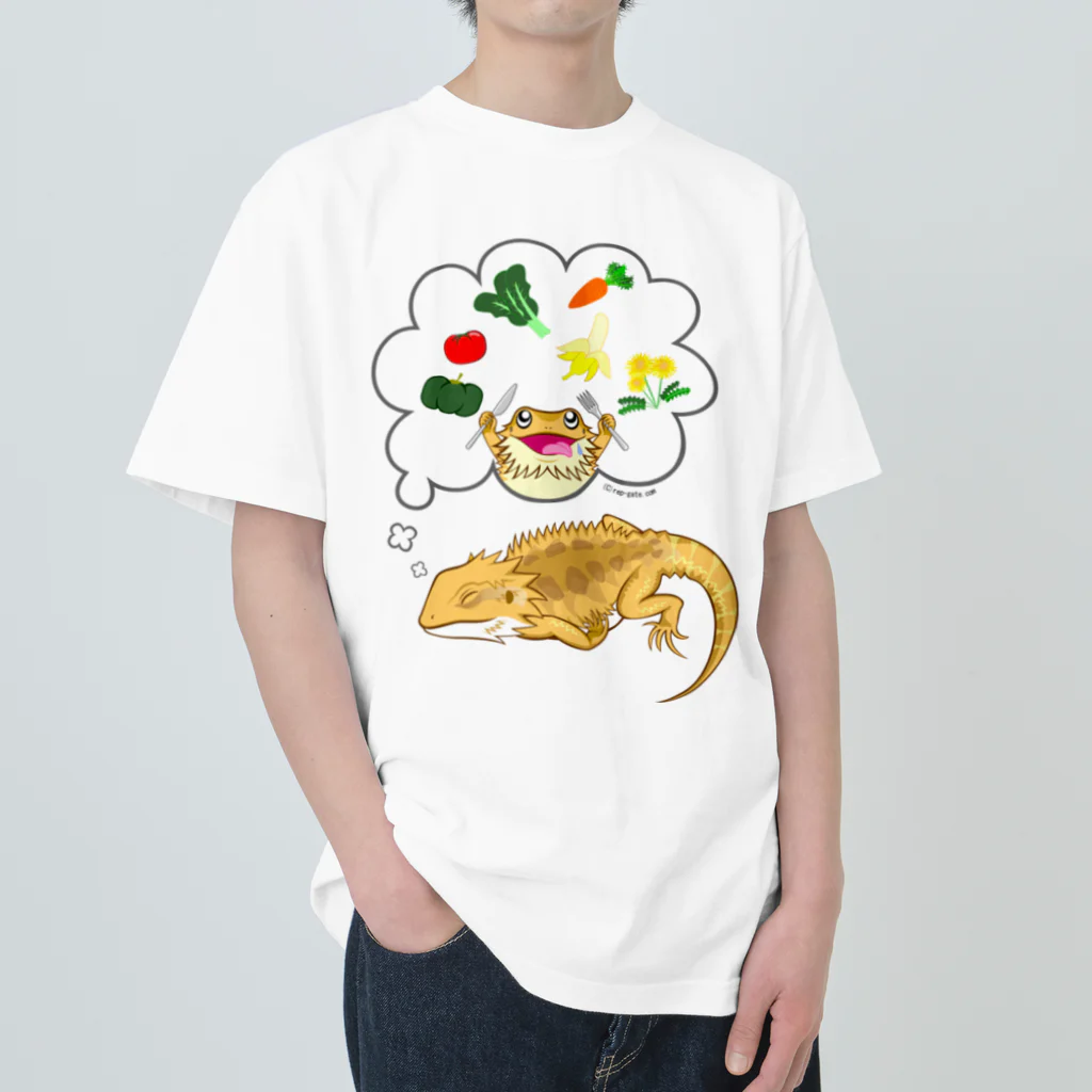 もむのふの爬虫類グッズやさんの夢見るフトアゴちゃん Heavyweight T-Shirt