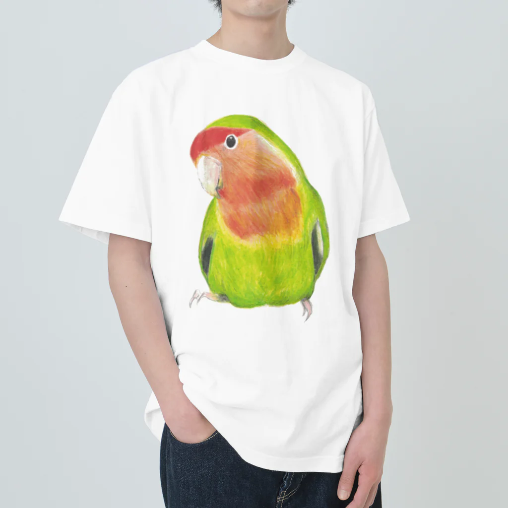 森図鑑の[森図鑑]コザクラインコ ノーマル ヘビーウェイトTシャツ