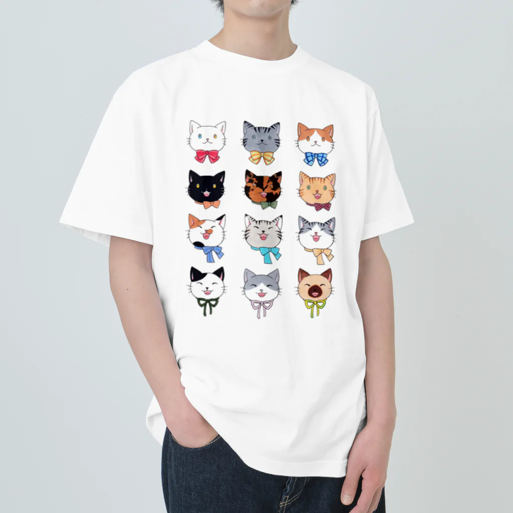 蝉屋の十猫十色 ヘビーウェイトTシャツ