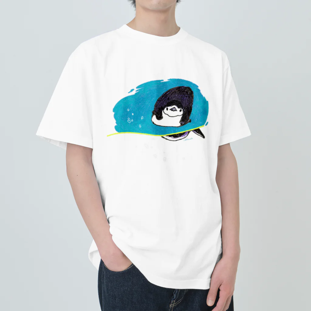 rakkosoda / コマイのペンギンの水槽 ヘビーウェイトTシャツ