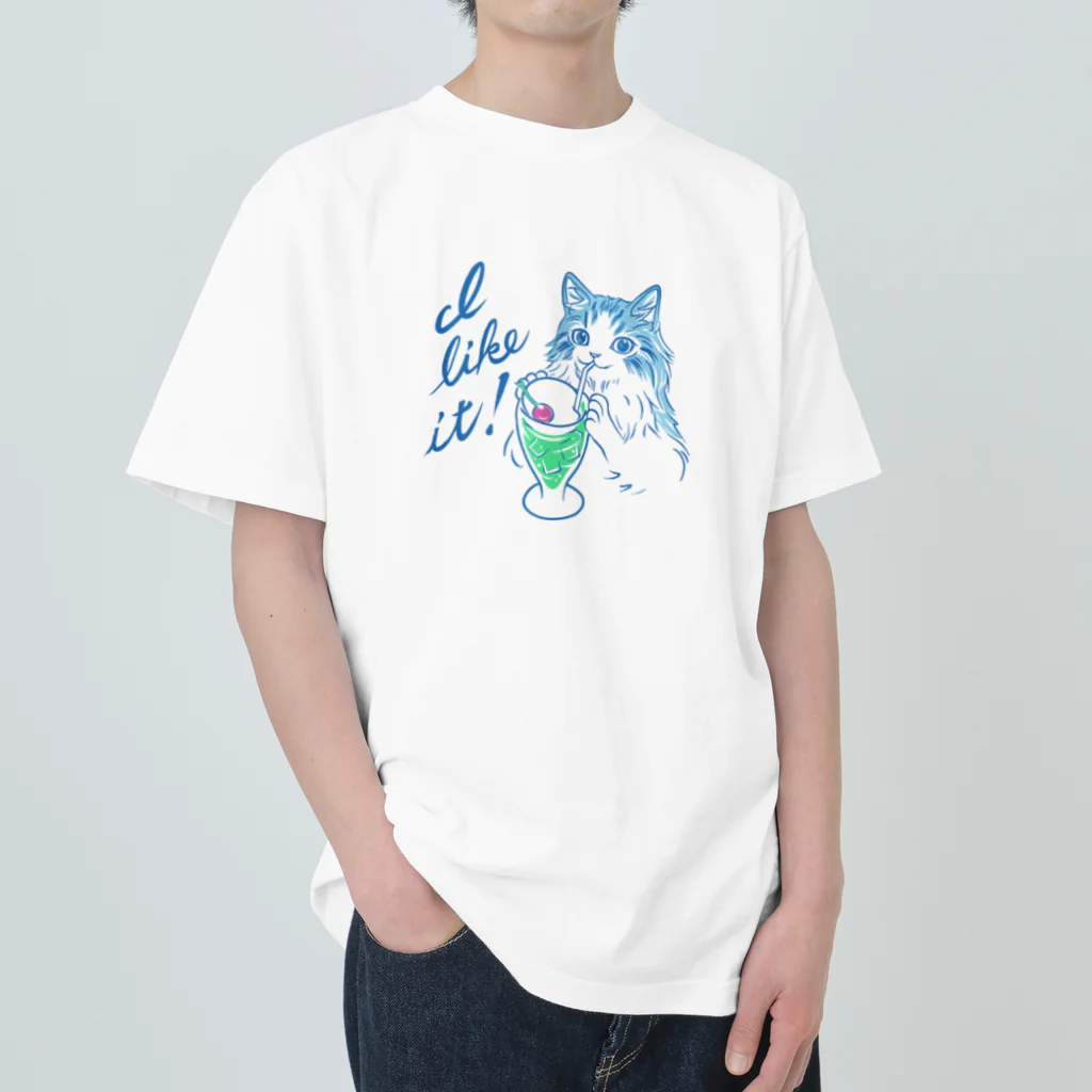 nya-mew（ニャーミュー）のI like it! Heavyweight T-Shirt