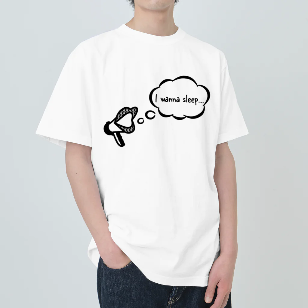 一雫　hitoshizukuのLipMegaphone “I wanna sleep”_BK ヘビーウェイトTシャツ