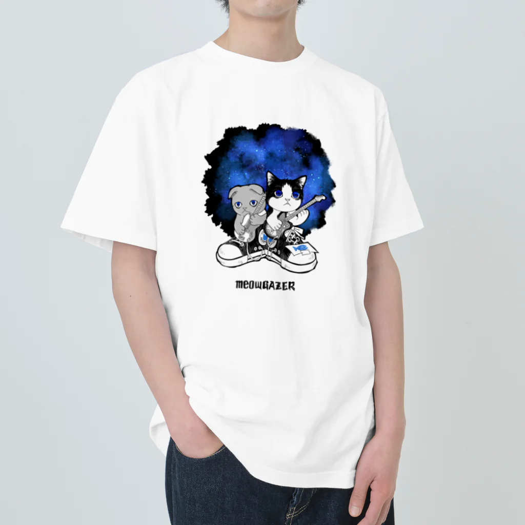 nya-mew（ニャーミュー）のミューゲイザー (meowGAZER) Heavyweight T-Shirt