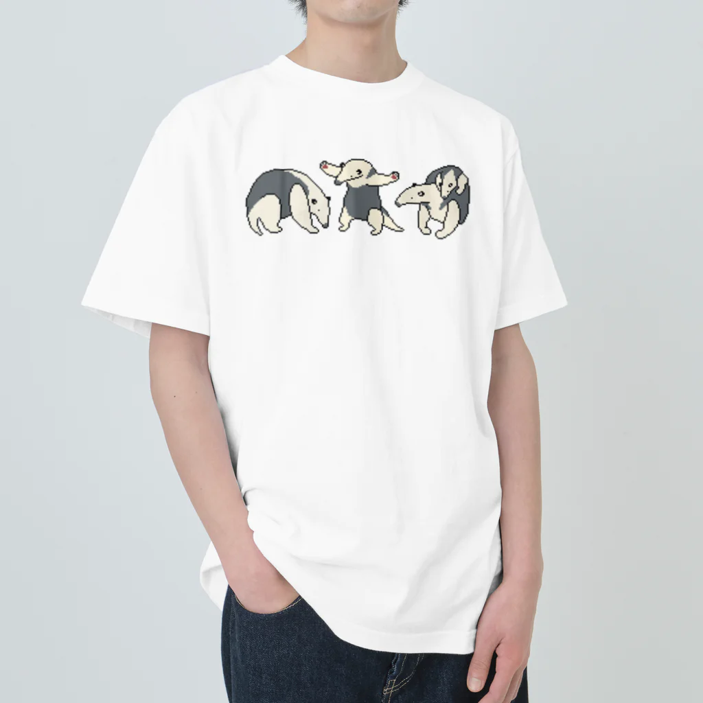 yuNN3のミナミコアリクイ　クリーム　ドット絵 Heavyweight T-Shirt