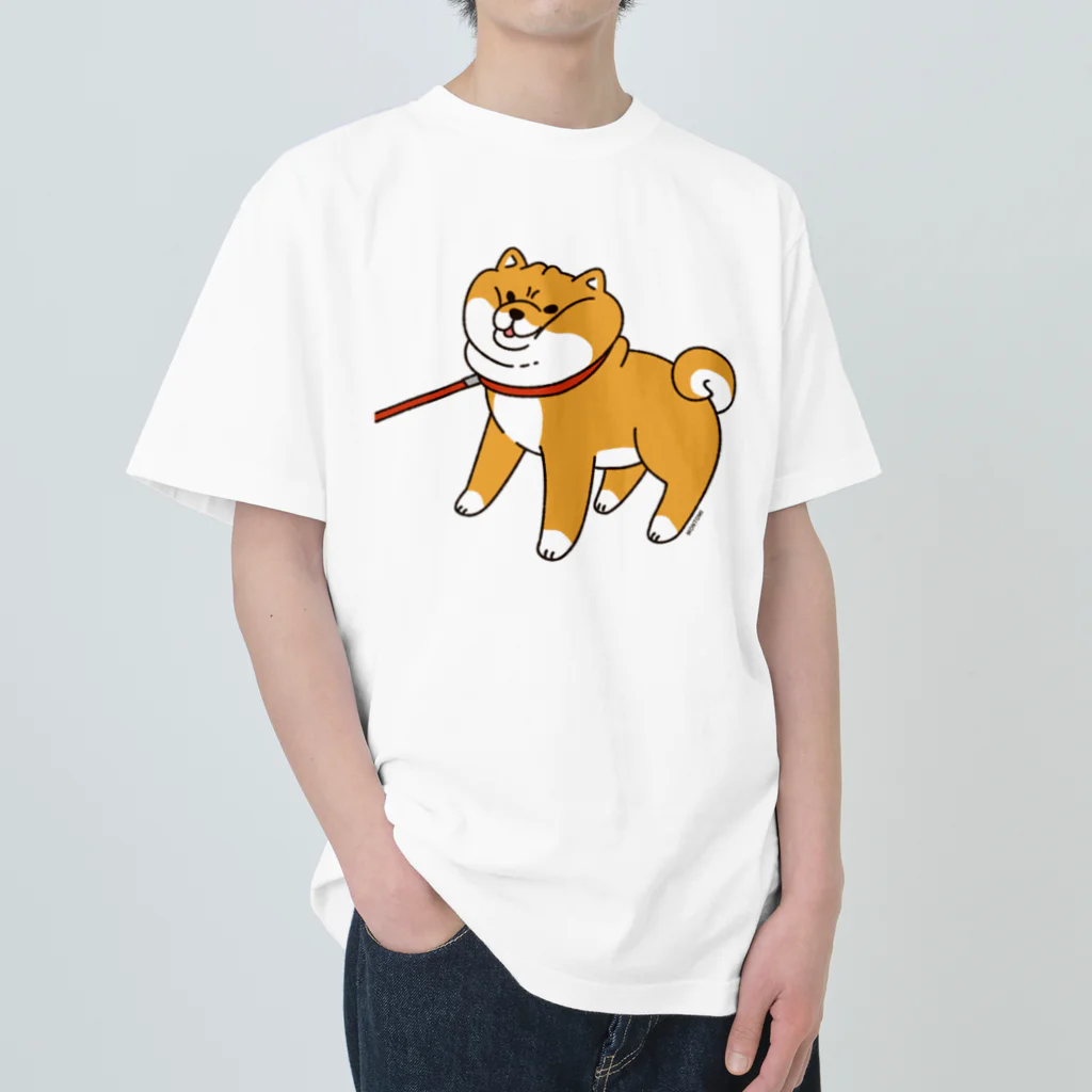 もんとみ | もっちり動物造形作家の散歩から帰りたくない柴犬 ヘビーウェイトTシャツ