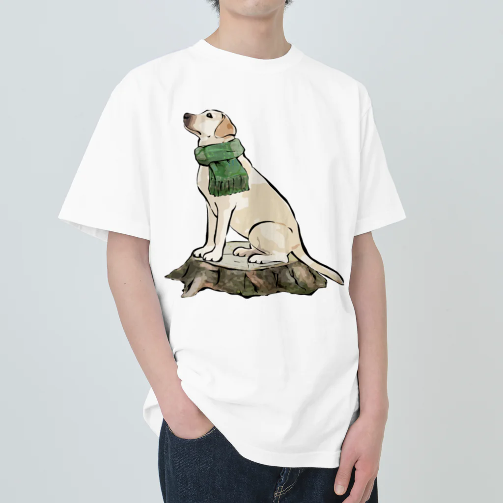 犬グッズの店しえるぶるーのマフラー犬　ラブラドルレトリバー ヘビーウェイトTシャツ