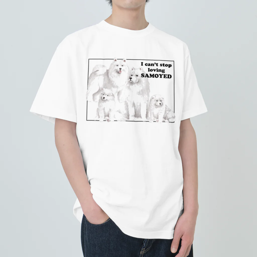 SANKAKU DESIGN STOREの表/B ハッピーサモエドセット！ Heavyweight T-Shirt