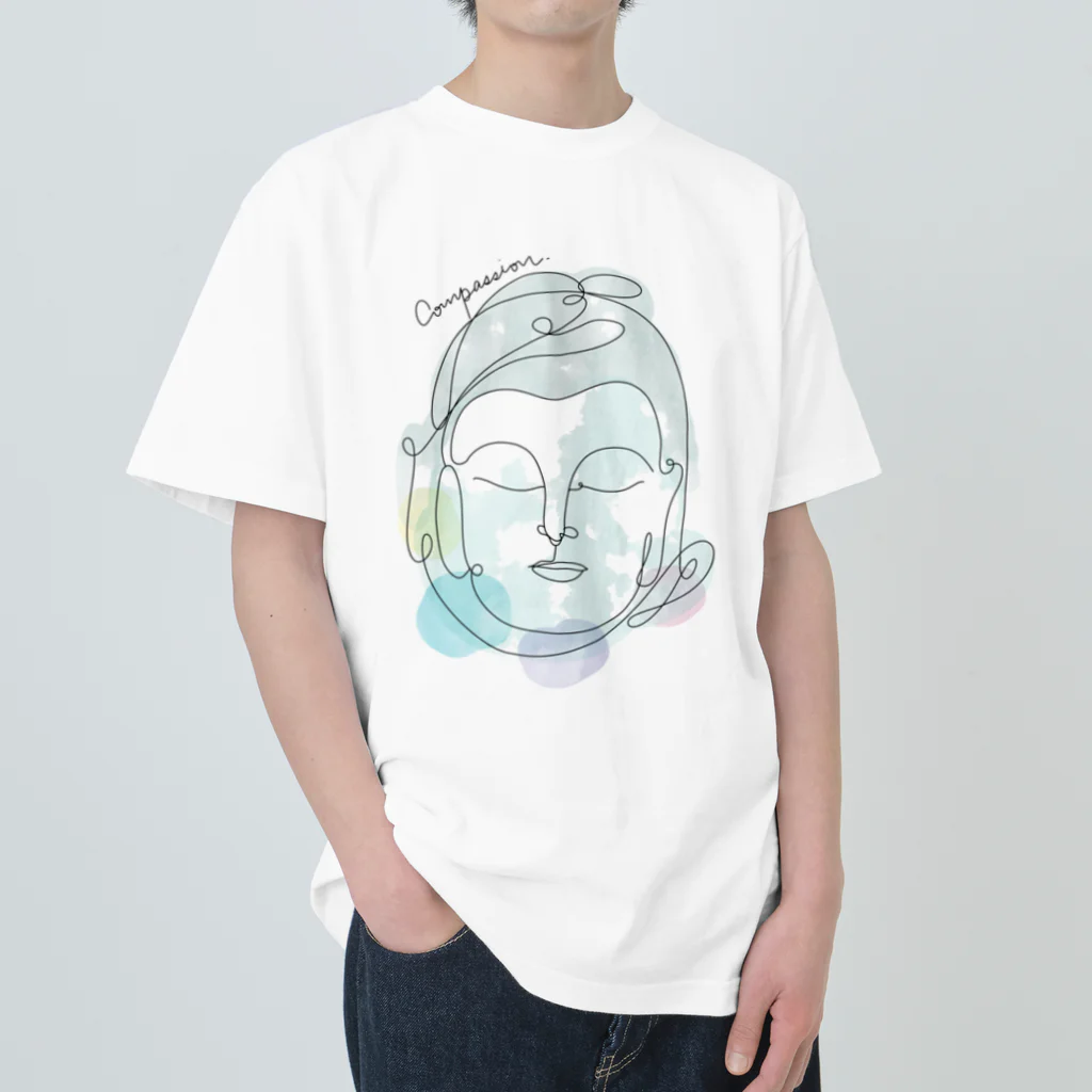 ドリゼラのおみやげ販売所のCompassion Buddha -Original- ヘビーウェイトTシャツ