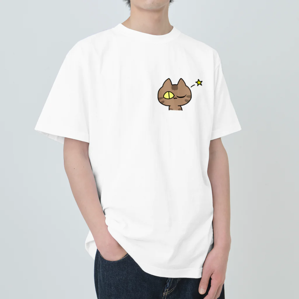 えじ。の表情豊かなネコちゃん ヘビーウェイトTシャツ