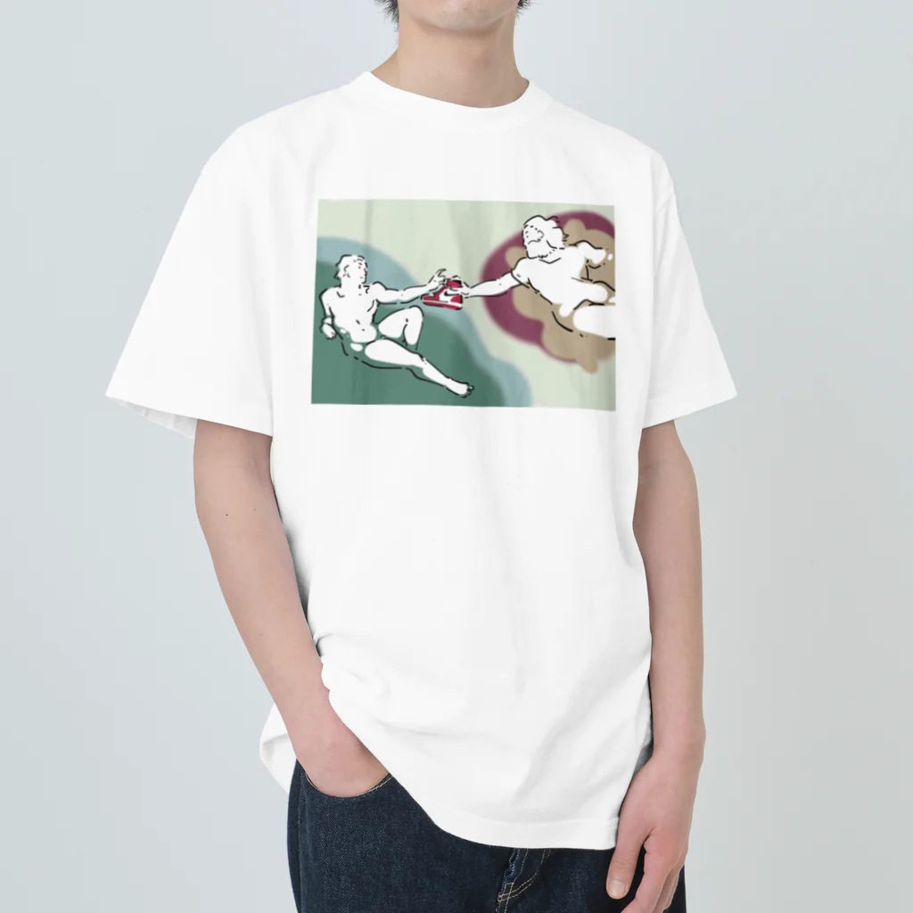 山形屋米店のアダムの創造SNKRS Heavyweight T-Shirt