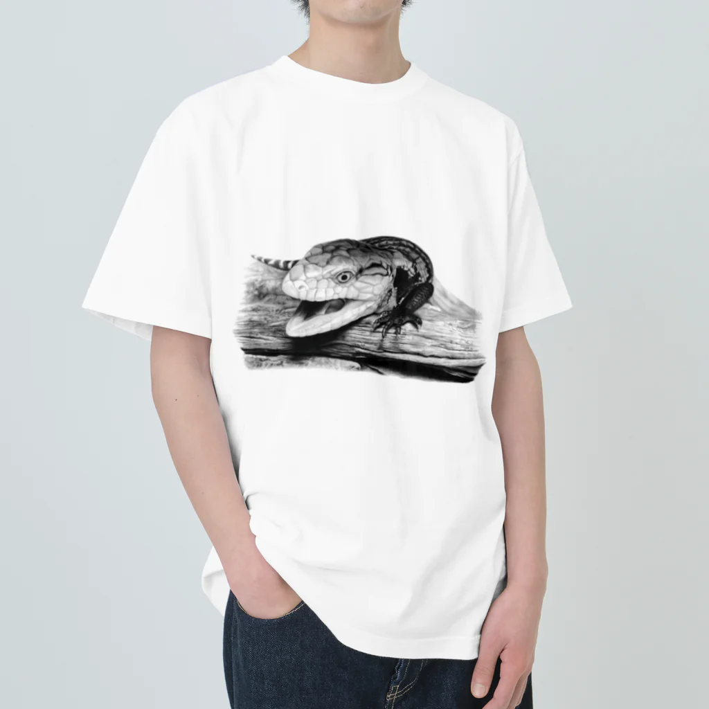 Pencil reptiles | 鉛筆の爬虫類達のアオジタトカゲ | Tiliqua gigas Heavyweight T-Shirt